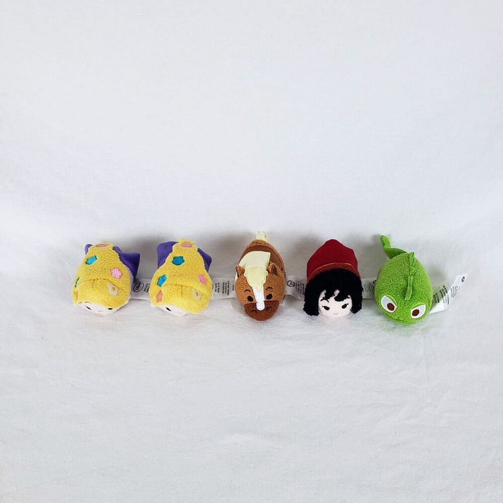 Disney Tsum Tsum Plush Lot - Tangled Rapunzel Pascal Chameleon Gothel Horse